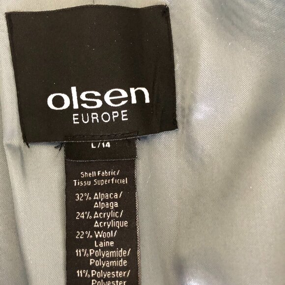 Light Blue Wool and Alpaca blend coat Woman's Size Large - Picture 3 of 5